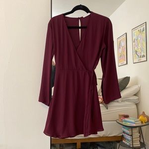 Lush maroon wrap dress